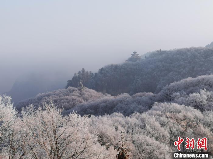 圖為連綿山脈，皆是白色。　徐振華 攝