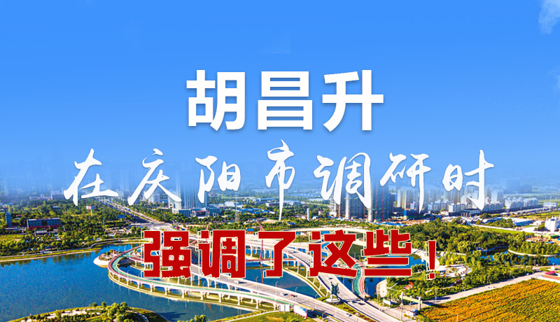 圖解|胡昌升在慶陽市調研時強調了這些！